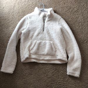 Cropped Sherpa quarter zip